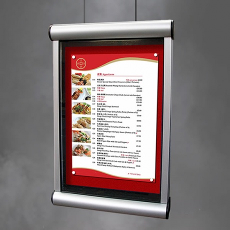 Ceiling Suspended Scroll Deluxe Menu Case